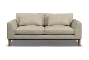 The Owlet, A modern sofa with deep seats and scatter cushions, eco materials